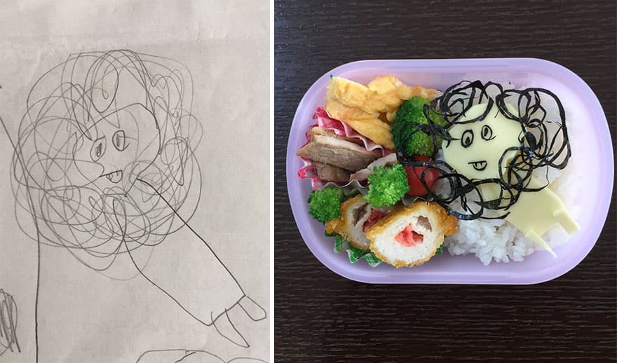 Фуд-арт: Папа превращает рисунки дочери в оригинальные блюда